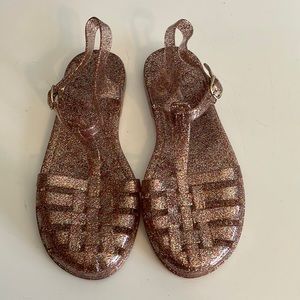 Girls Rainbow sparkle jelly sandals